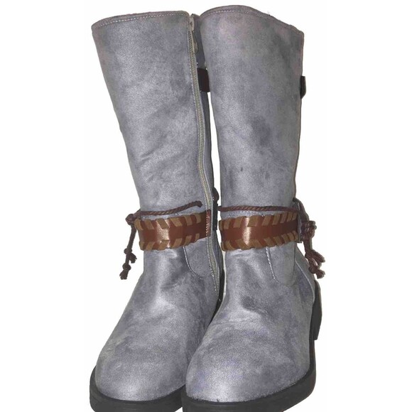 Ahongm Fashion Womens Lt Blue Faux Leather Cowgirl Boots Sz US 8.5 EU 39 Western - Picture 3 of 11